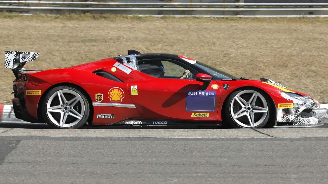 aria-label="Ferrari SF90 Challenge race car spy pics 2"
