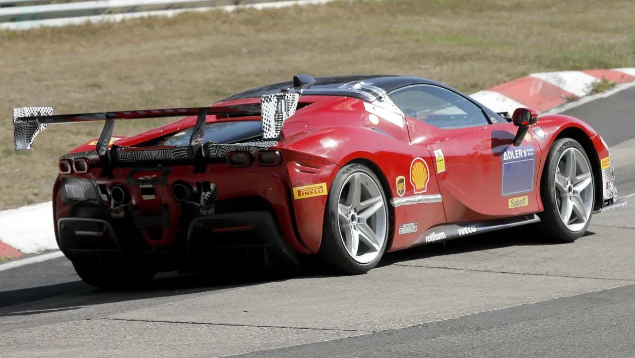 aria-label="Ferrari SF90 Challenge race car spy pics 3"